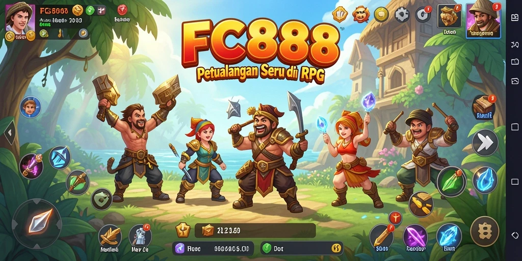 Menampilkan aksi pertarungan epik di dunia RPG yang menawan.