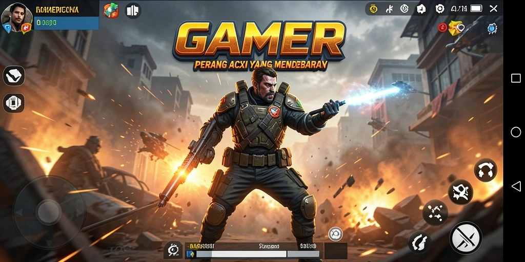 Tangkapan layar menampilkan aksi pertempuran yang intens dalam GAMERP.