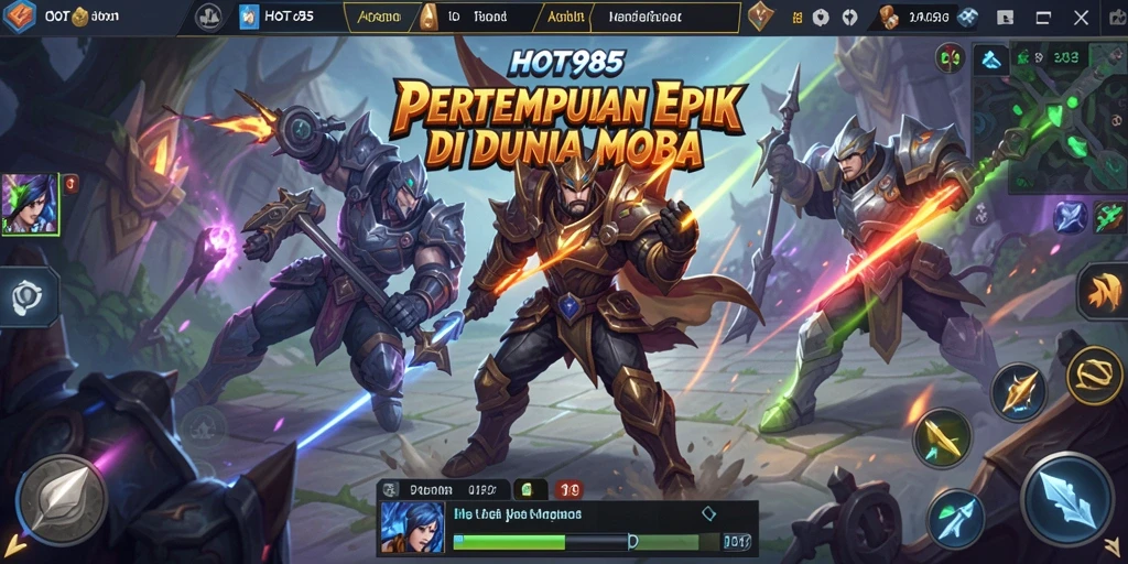 Gameplay intens di HOT985 dengan aksi MOBA yang seru.