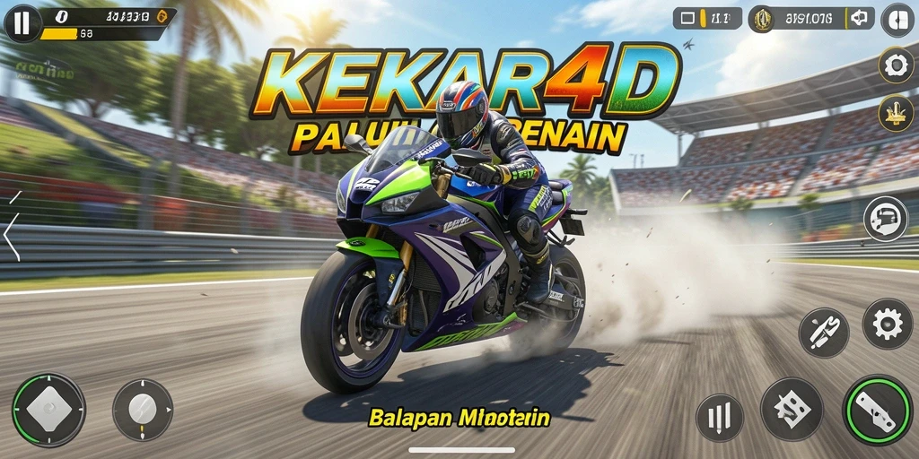 Tampilan gameplay seru dari balapan motor di KEKAR4D.