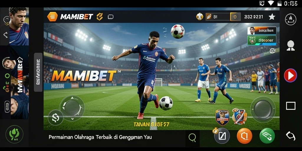 Tangkapan layar MAMIBET menampilkan gameplay olahraga yang menegangkan.