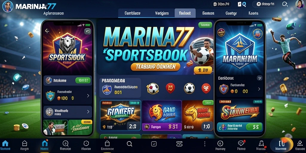 Tampilan antarmuka pengguna aplikasi MARINA77 yang menarik.