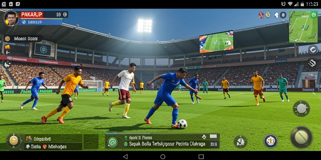 Tampilan aksi mendebarkan dalam game sepak bola PAKARJP.