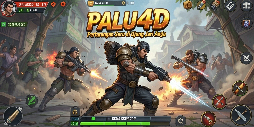 Tampilan aksi pertarungan seru di PALU4D dengan karakter unik.
