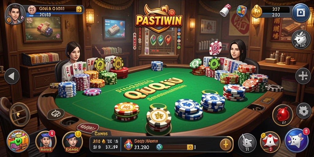 Screenshot gameplay menampilkan serunya bermain QiuQiu di PASTIWIN.