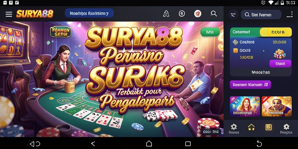 Tampilan menarik dari gameplay Kasino SURYA88 yang mendebarkan.