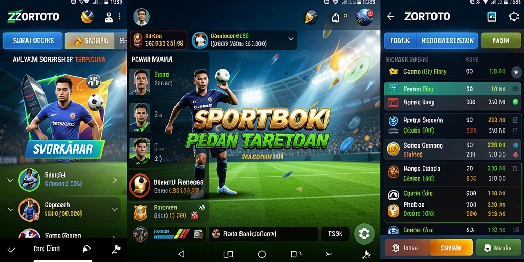 Tampilan menarik dan interaktif dari aplikasi ZORTOTO untuk taruhan olahraga.